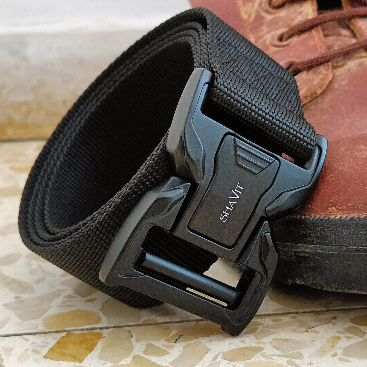 Men's Tactical Military Belt Quick Button Release Buckle Waistband Belts For MEN - Mubimart