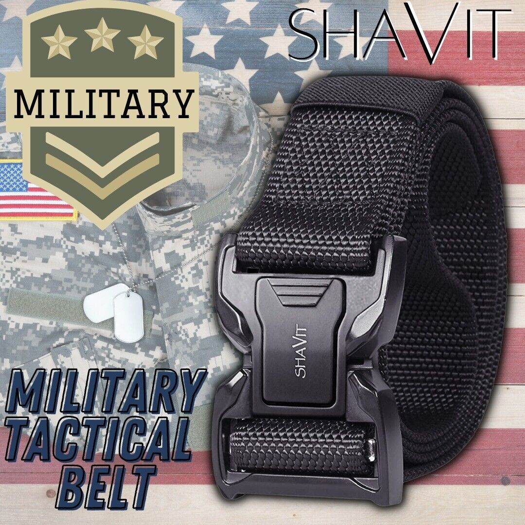 Men's Tactical Military Belt Quick Button Release Buckle Waistband Belts For MEN - Mubimart