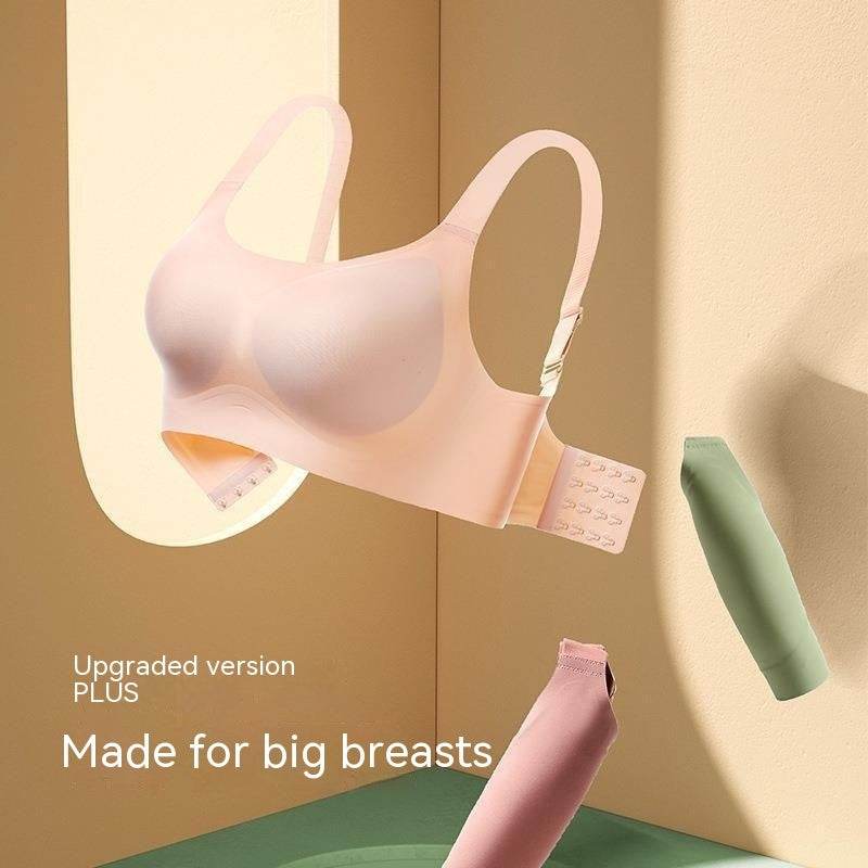 Women's Large Shoulder Strap Seamless Wireless Bra - Mubimart