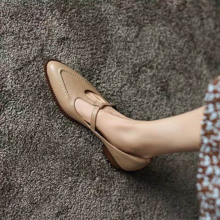 New French Retro Pointed Pumps Women - Mubimart