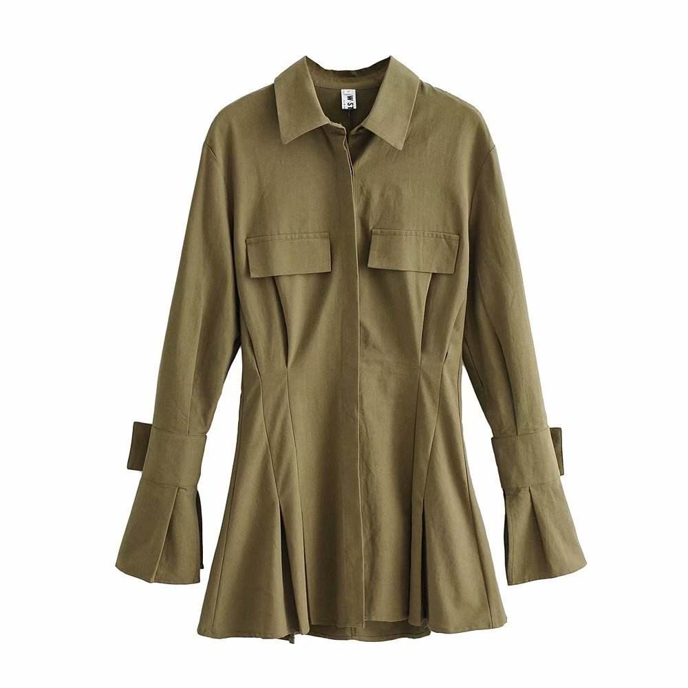 Waist shirt dress - Mubimart
