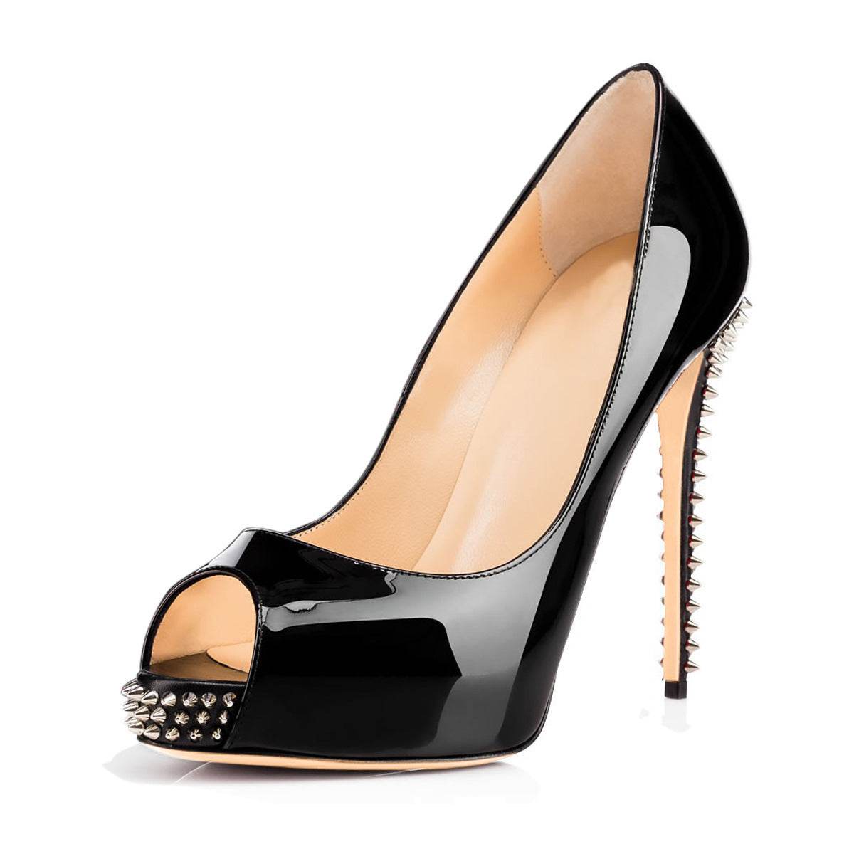Women's Stylish Platform Rivet High Heels - Mubimart