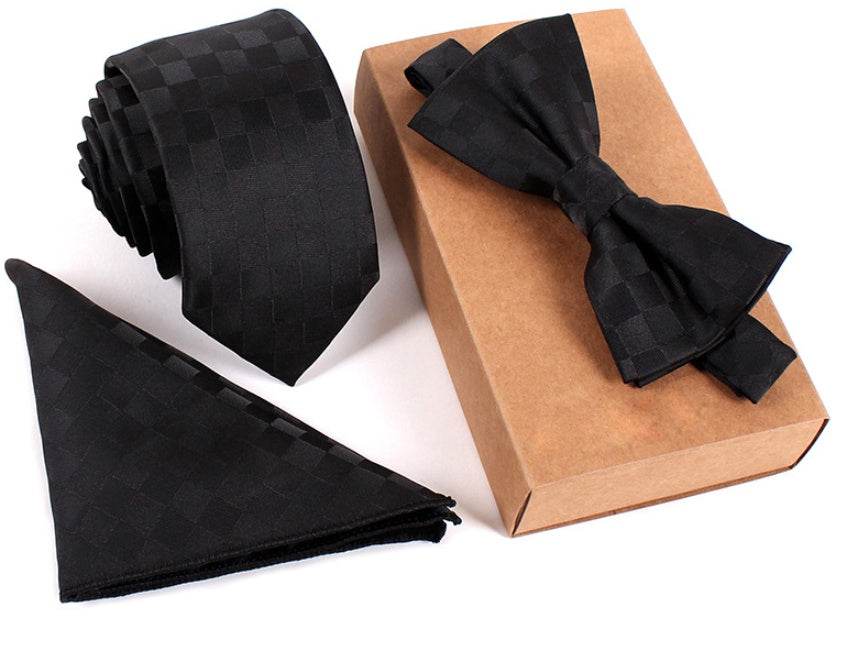 Slim Necktie Set Men Three-piece bow tie - Mubimart