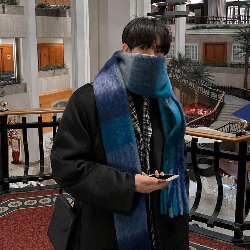 Color Matching High-grade Scarf For Men And Women Autumn And Winter Thick - Mubimart