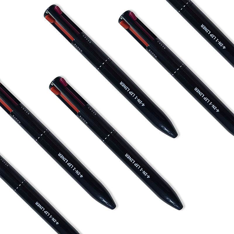 4 In 1 Makeup Lipliner Pencil Waterproof Touch Up Long Lasting Easy Color Ballpoint Eyeliner Pen - Mubimart