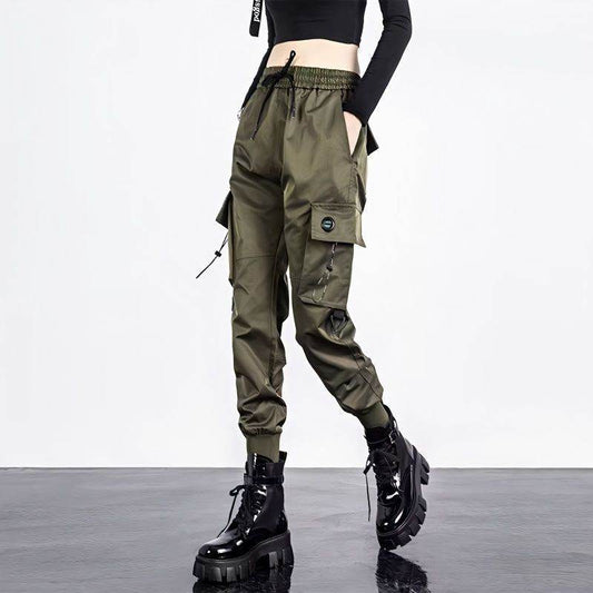 Oversized Cargo Pants Men And Women Ankle Banded Slacks High Waist Loose And Slimming - Mubimart