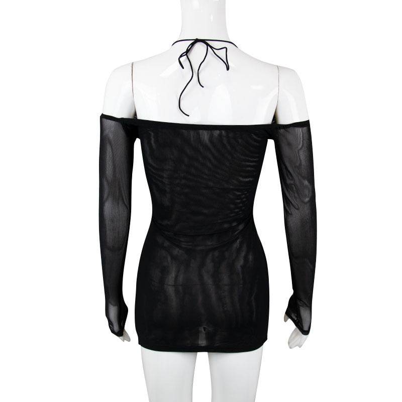 Women's Split Sheath Skirt Backless Slip Dress - Mubimart