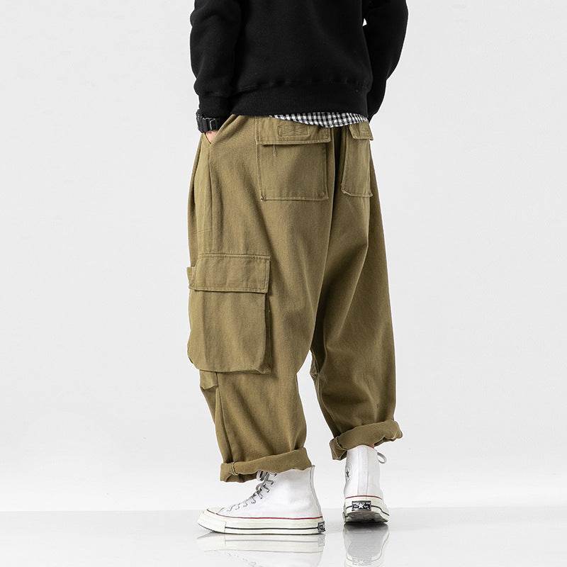 Straight wide leg cargo pants - Mubimart