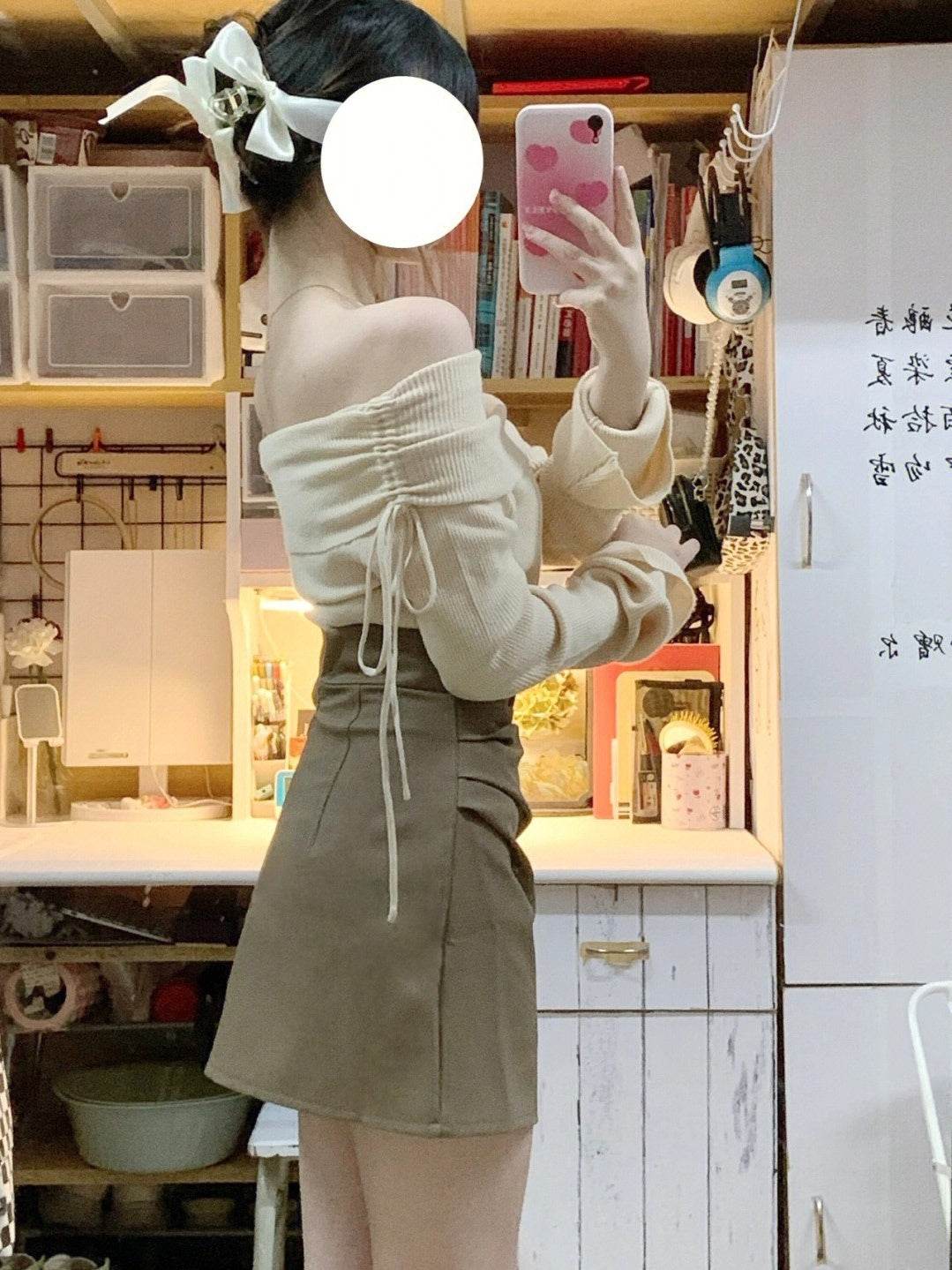 Women's Young Hot Girl Top High Waist Hip Skirt Two-piece Suit - Mubimart