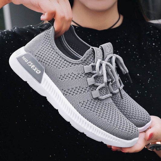 Casual Cross Strap Women Breathable Sneakers - Mubimart