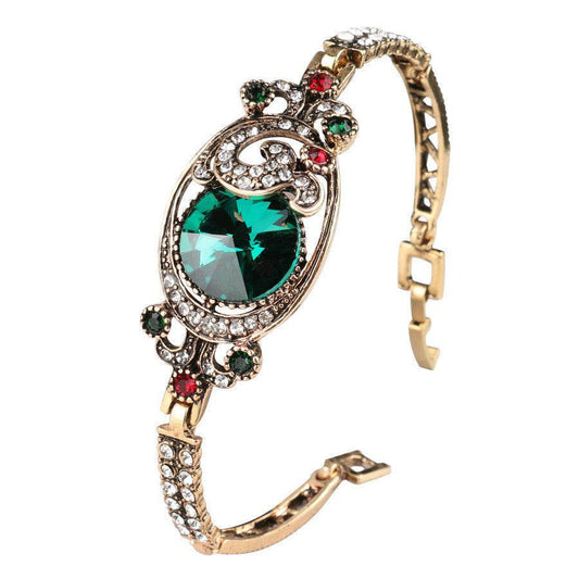 Vintage crystal gemstone exquisite ladies bracelet bracelet - Mubimart