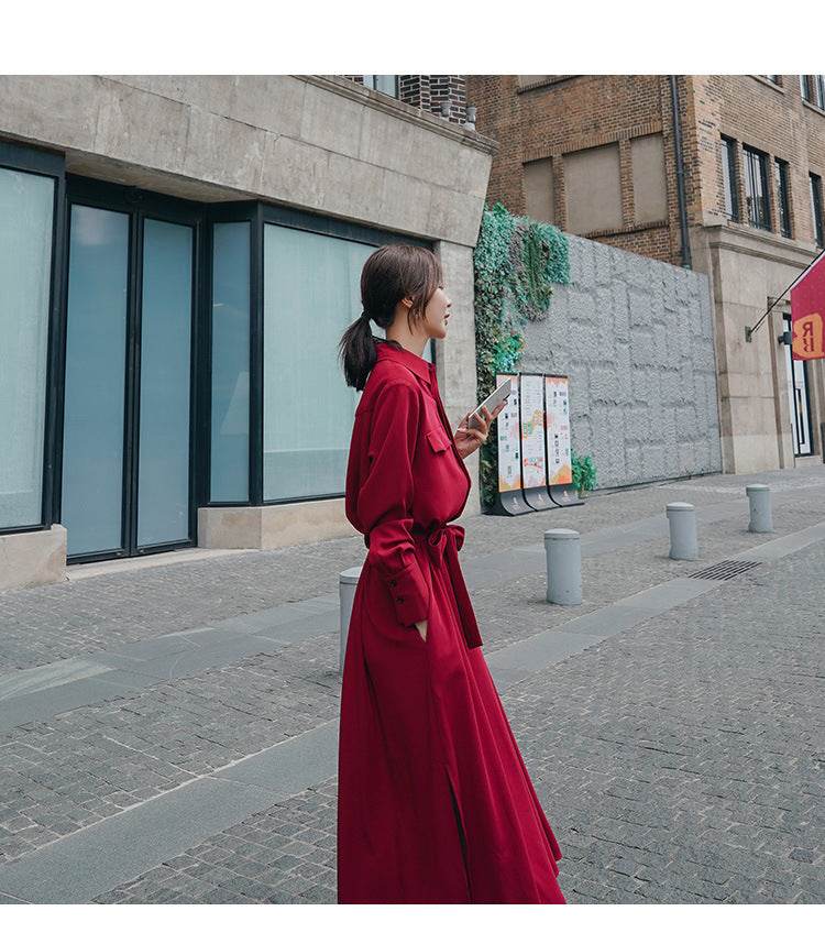 Waist shirt dress - Mubimart