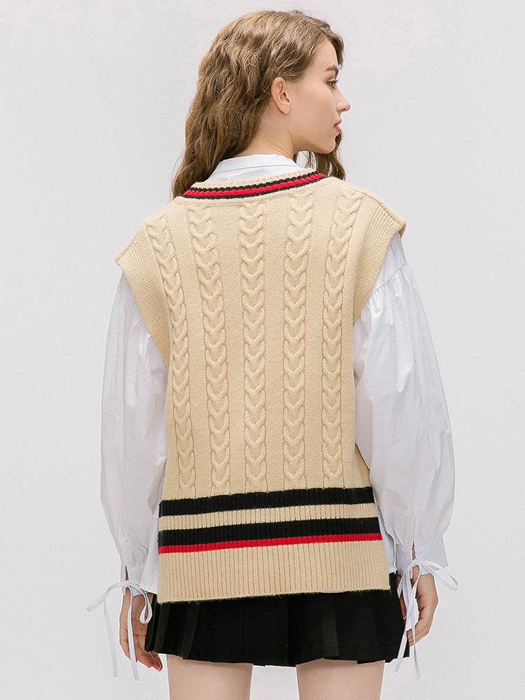 Vest sleeveless sweater - Mubimart