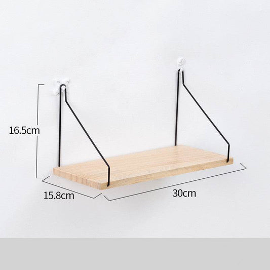 Home Solid Wood Wall Shelf - Mubimart