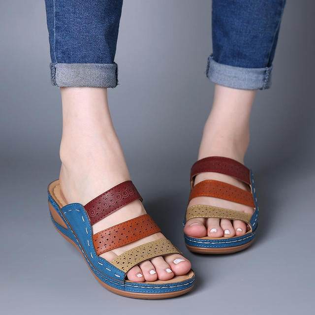 European and American Wedge Heel Sandals - Mubimart