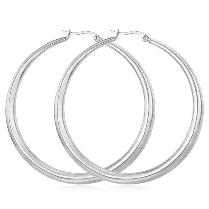 Women's Glossy Large Hoop Earrings - Mubimart