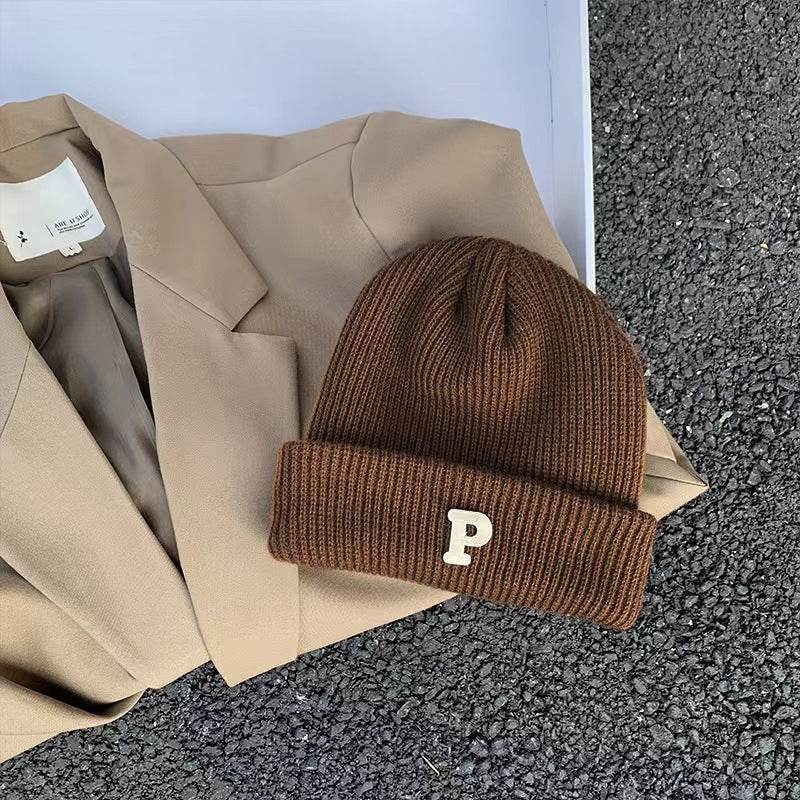Men And Women Autumn And Winter Korean Style All-matching Couple Trendy Brand Thermal Head Cover Beanie Hat - Mubimart