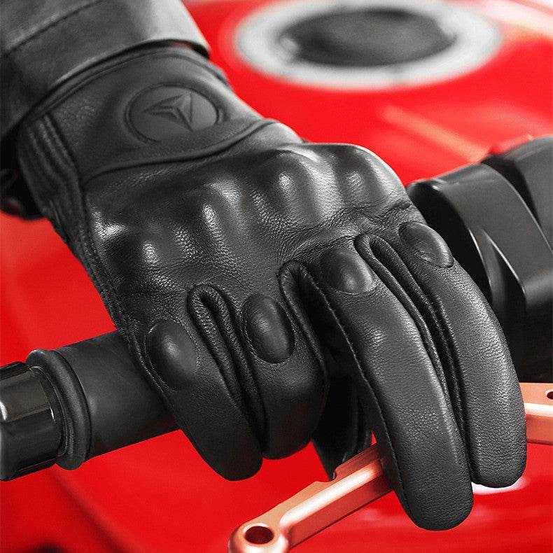 Winter Windproof Leather Gloves Vintage Knight - Mubimart