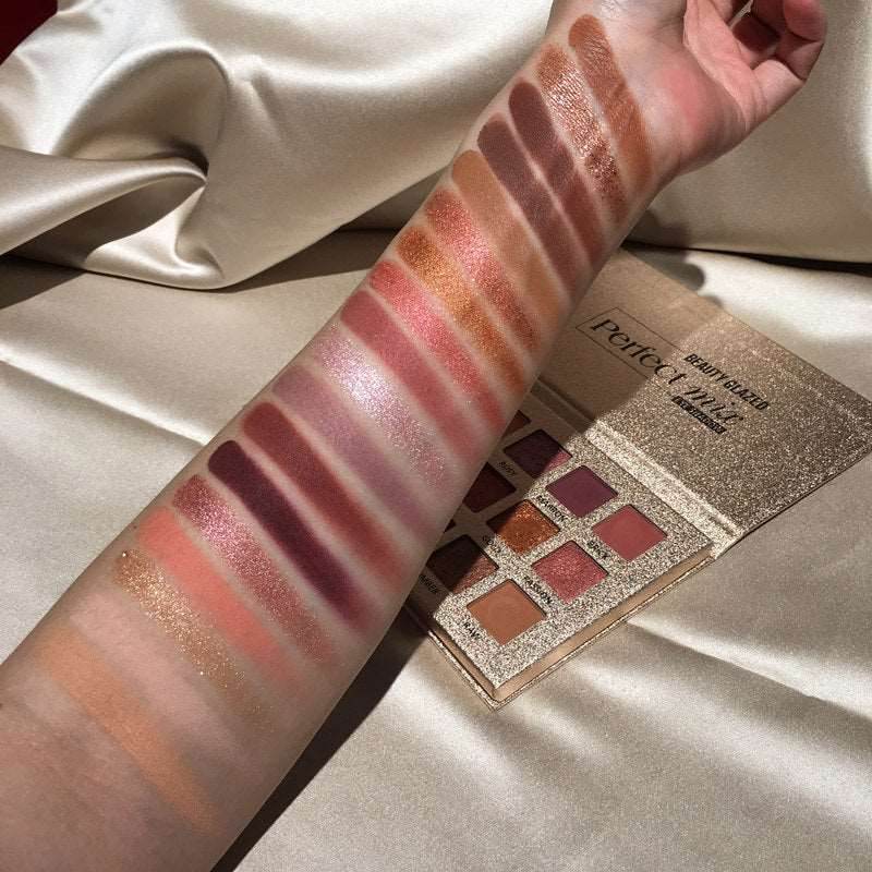 18 color eyeshadow multicolor desert rose eyeshadow tray - Mubimart