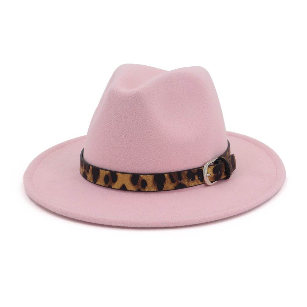 Fedora hat leopard print hat - Mubimart