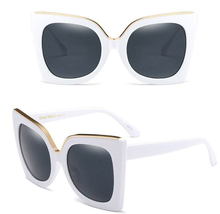 Women's Vintage Cat Eye Sunglasses Women Gradient Lens Sunglasses Glasses - Mubimart