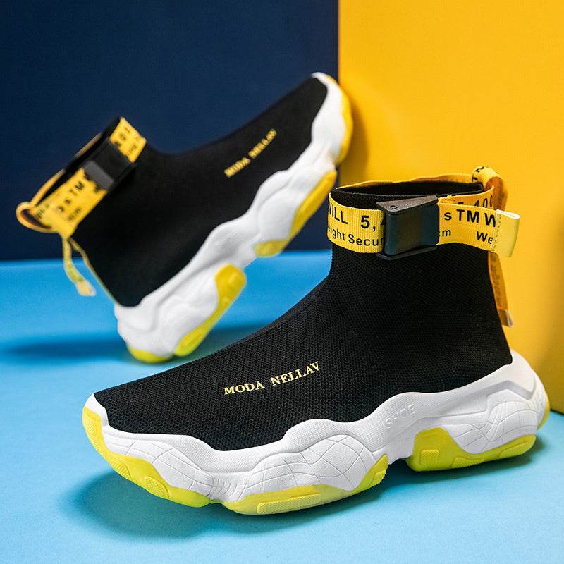 Socks Shoes Sports Shoes Casual Running High Top Shoes Men - Mubimart