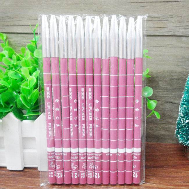 12 Colors Dark Coffee Brown Black Rose Red Eyebrow Eyeliner Lip Pencil - Mubimart