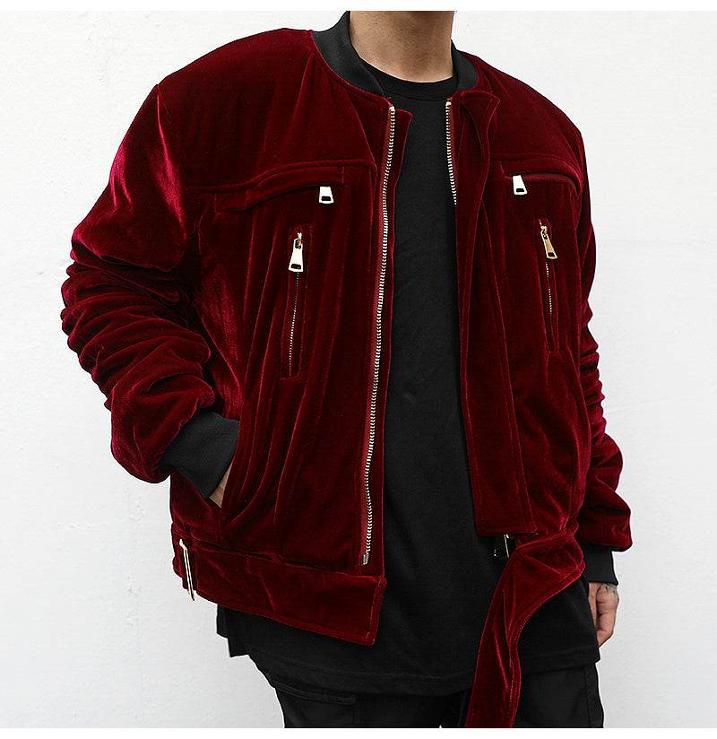 Velvet Bomber Jacket - Mubimart