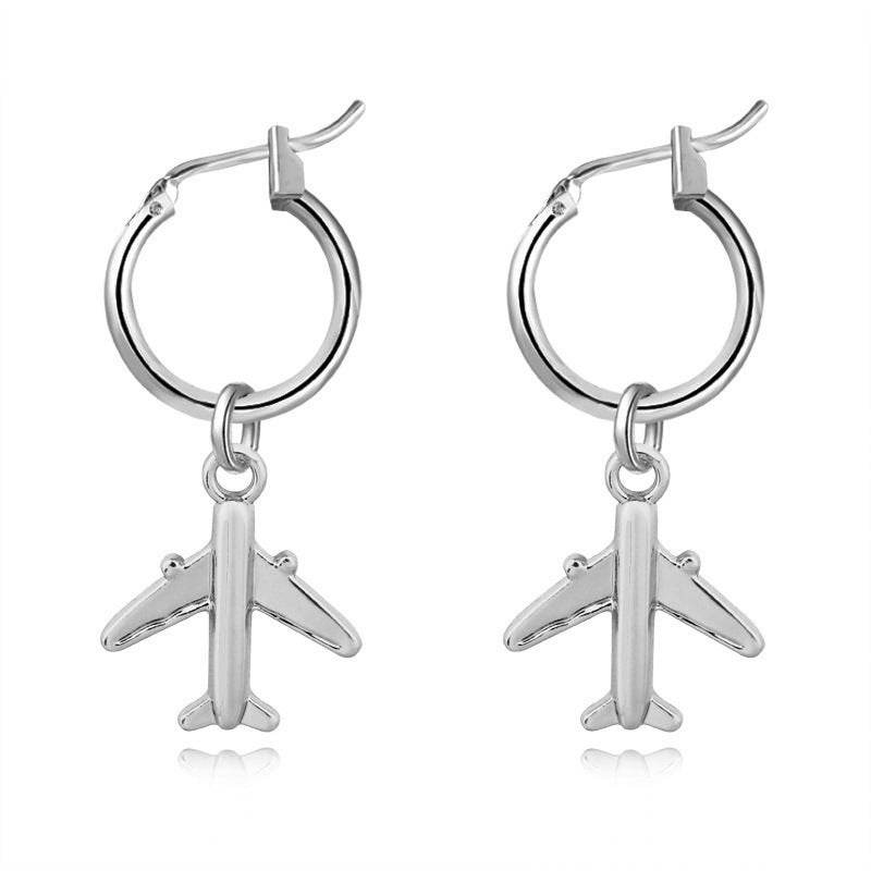 Funny Smile Face Hoop Earrings Pendant For Women Gold Alloy Geometric Carving Earring Jewelry - Mubimart