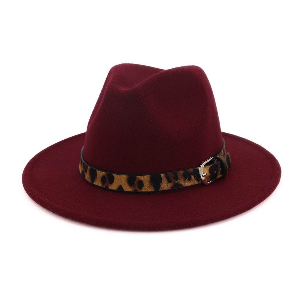 Fedora hat leopard print hat - Mubimart