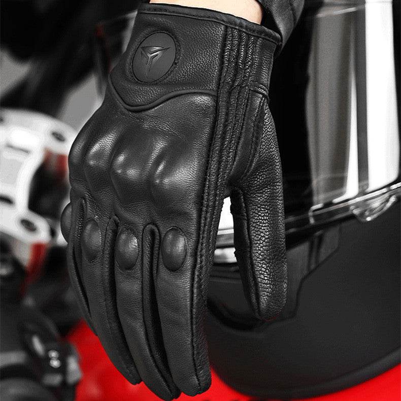 Winter Windproof Leather Gloves Vintage Knight - Mubimart