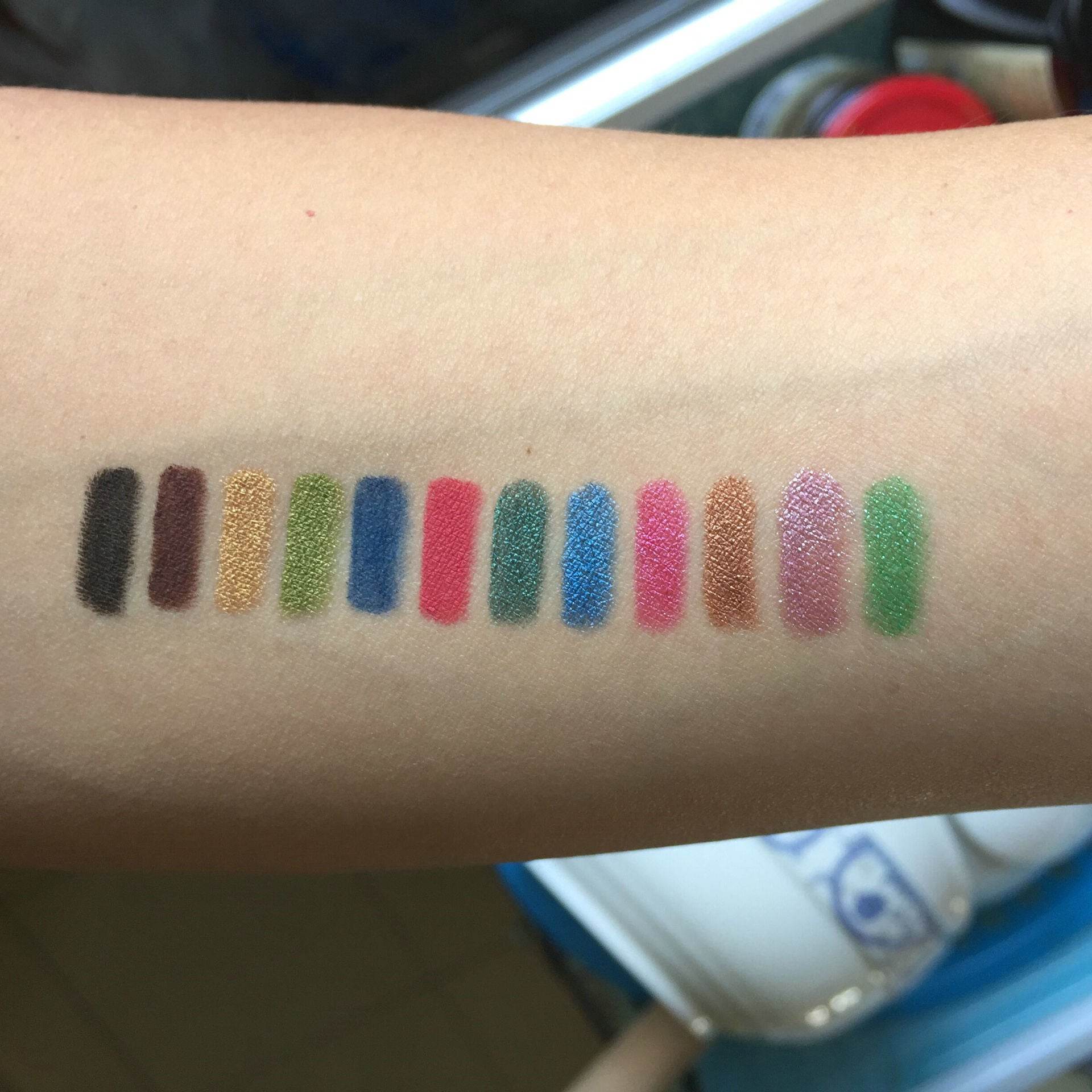 Cosmetics 12 Colors Glitter Lip liner Eye Shadow Eyeliner Pencil Pen Makeup - Mubimart
