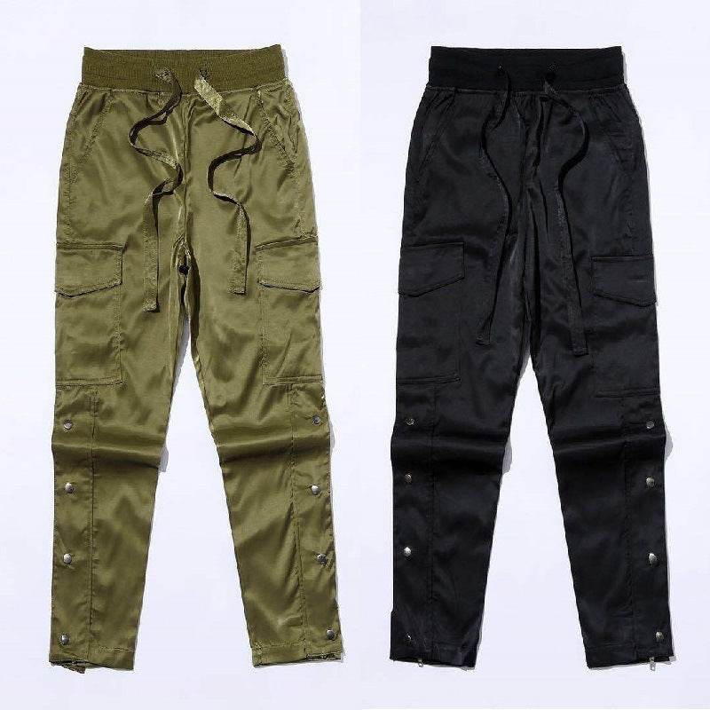Men's Velcro Buttoned Cargo Pants - Mubimart