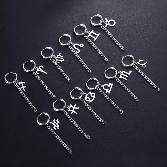 12 constellation earrings for men - Mubimart