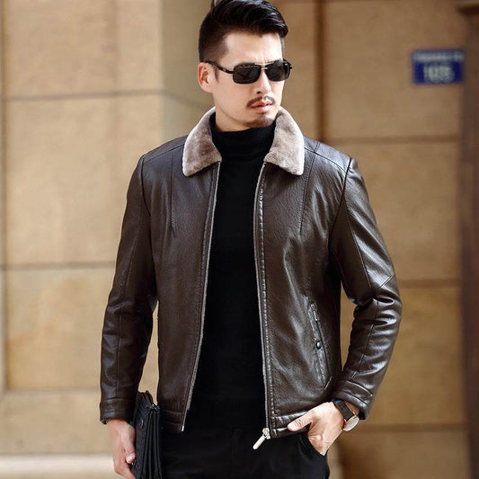 Leather jacket PU coat - Mubimart