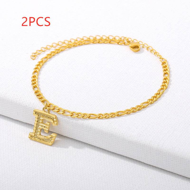26 English alphabet anklets - Mubimart