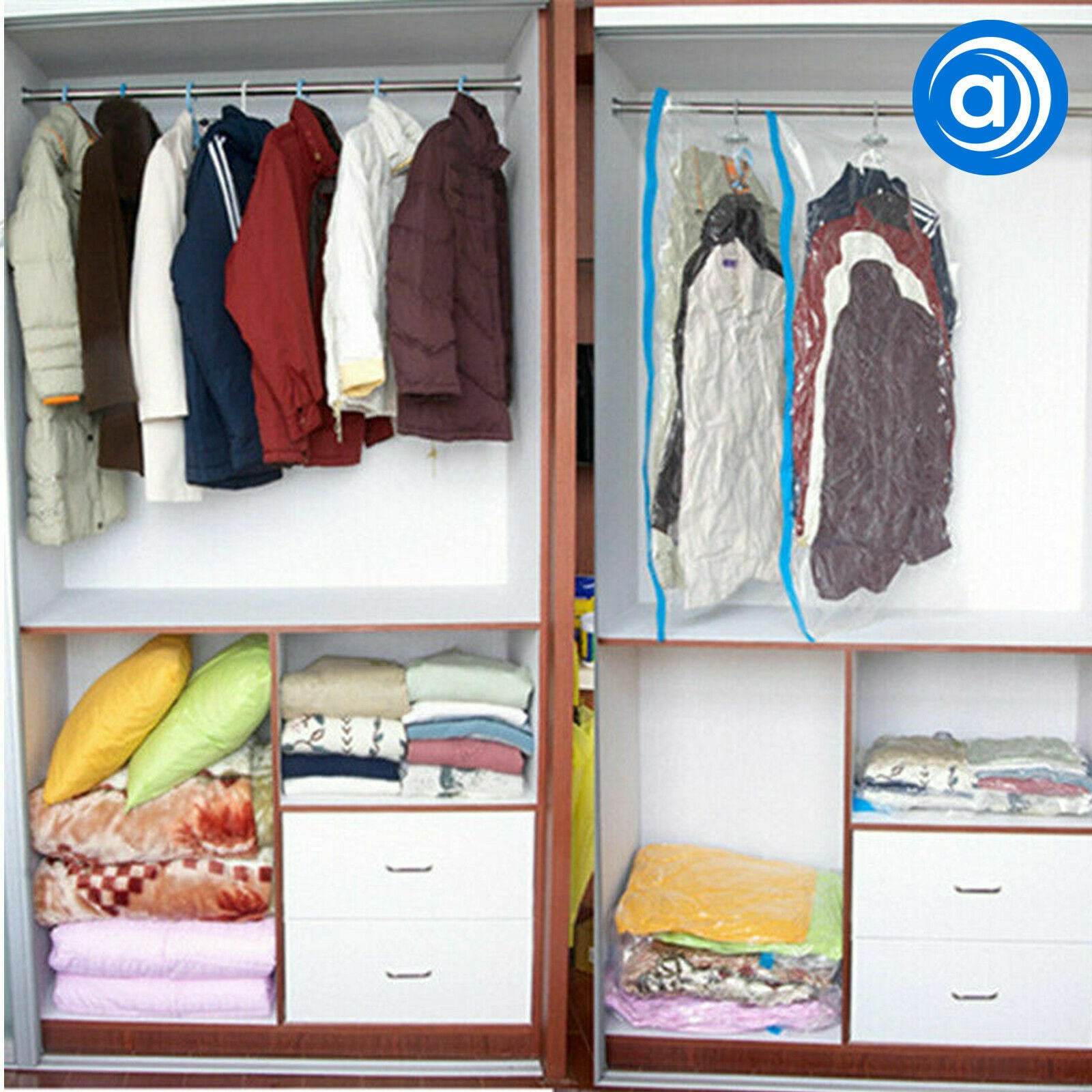 6 X STRONG VACUUM STORAGE SPACE SAVING BAGS VAC BAG SPACE SAVER VACCUM VACUM-BAG - Mubimart