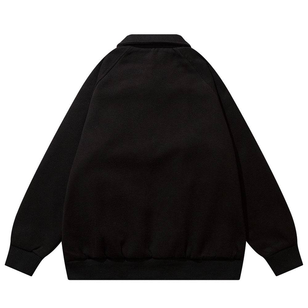 Multi Pocket Devil Polo Bomber Jacket - Mubimart