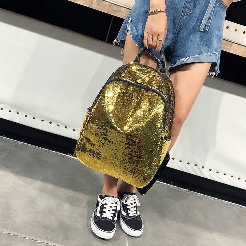 New Sequined Backpack Women Korean Version - Mubimart