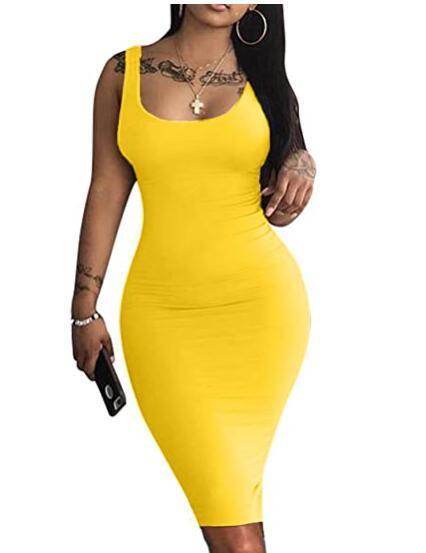 Womens Sexy Bodycon Tank Dress Sleeveless - Mubimart