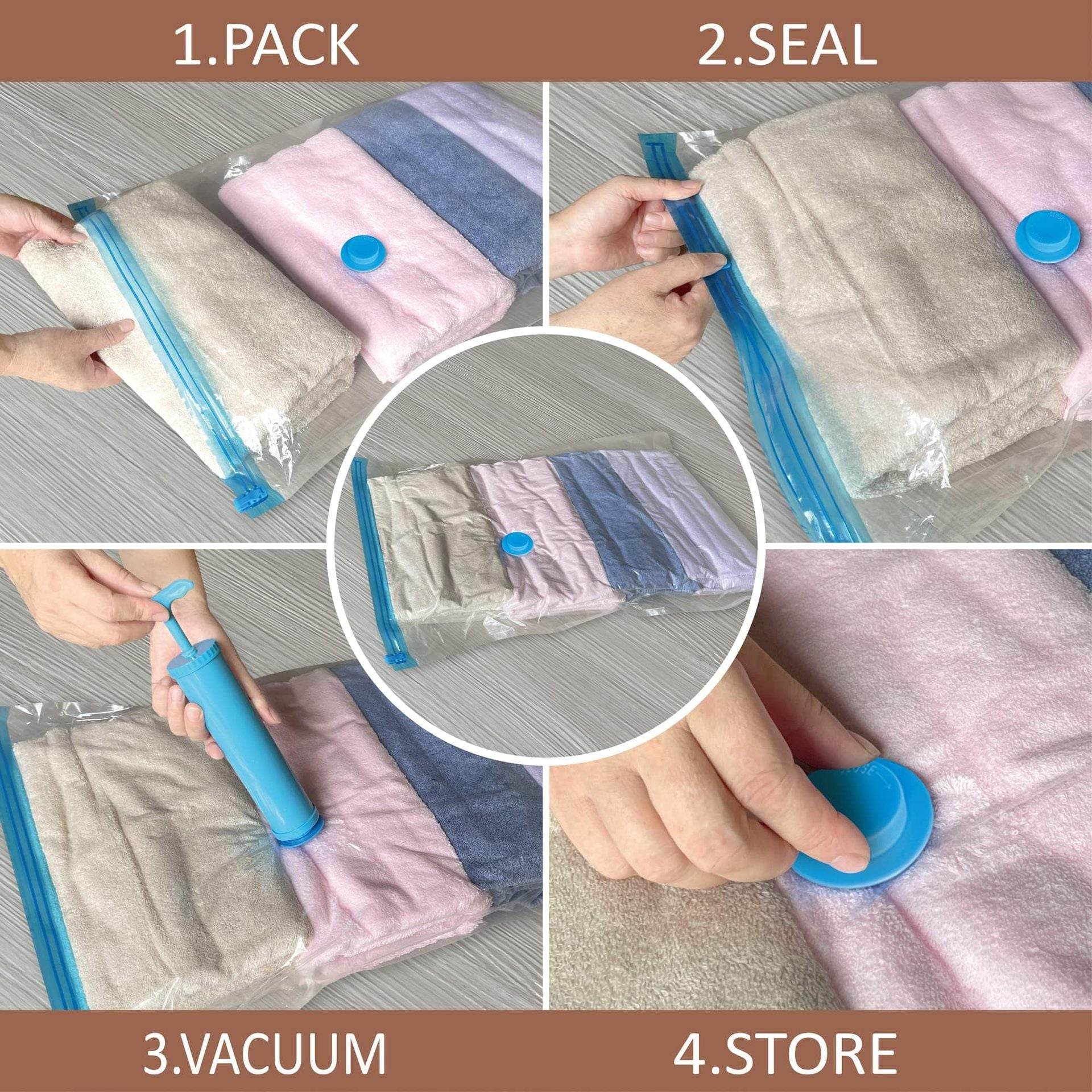 Transparent Vacuum Bag Clothing Compression Household Travel Thickened Plus-sized Quilt Storage Vacuum Organizing Folders - Mubimart