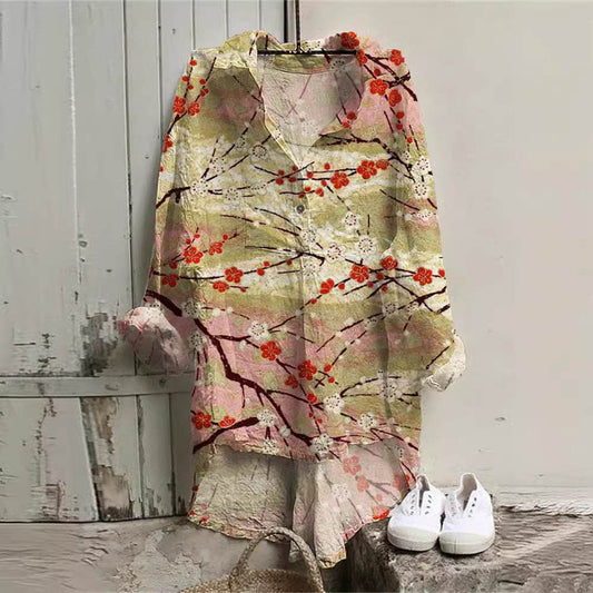 European And American Autumn And Winter Plus Size Women's Clothes Shirt Dress 3D Printing - Mubimart