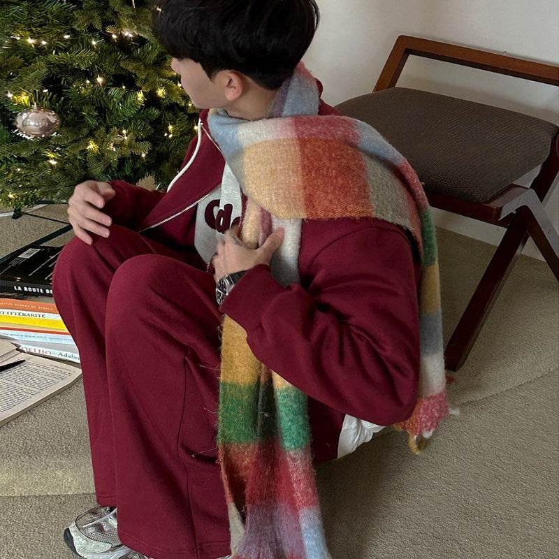 Color Matching High-grade Scarf For Men And Women Autumn And Winter Thick - Mubimart