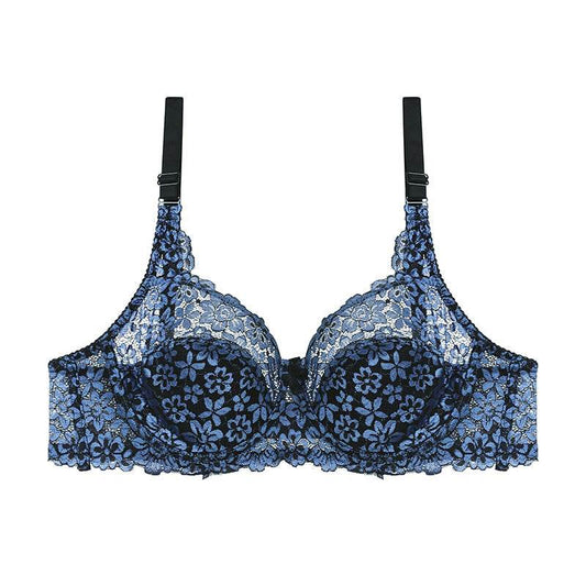 Women's Plus Size Lace Perspective Lingerie Fashion Bra - Mubimart
