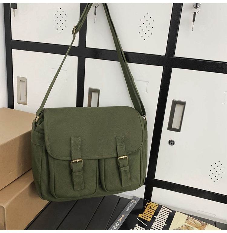 Fashion Double-pocket Lock Satchel - Mubimart