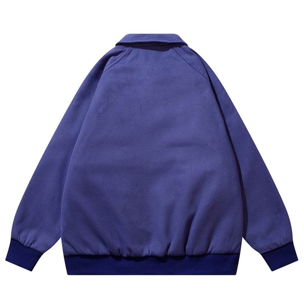 Multi Pocket Devil Polo Bomber Jacket - Mubimart