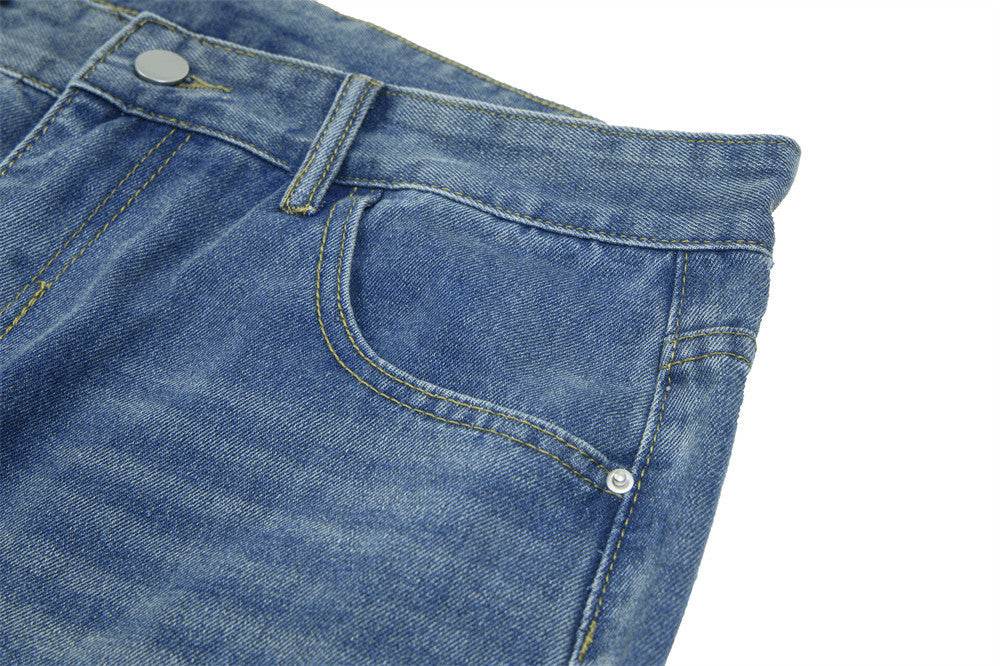 Washed Loose Wide-leg Jeans For Men And Women - Mubimart