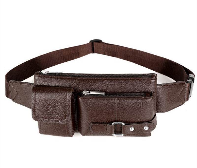 Luxury Brand Waist Bag Men Leather Fanny Pack Chest Bag Male Casual Belt Bags Sling Crossbody Bum Bag Belly Waist Packs Heuptas - Mubimart