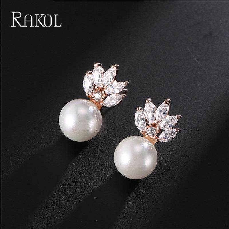 Fashion Simple Pearl Stud Earrings Women - Mubimart