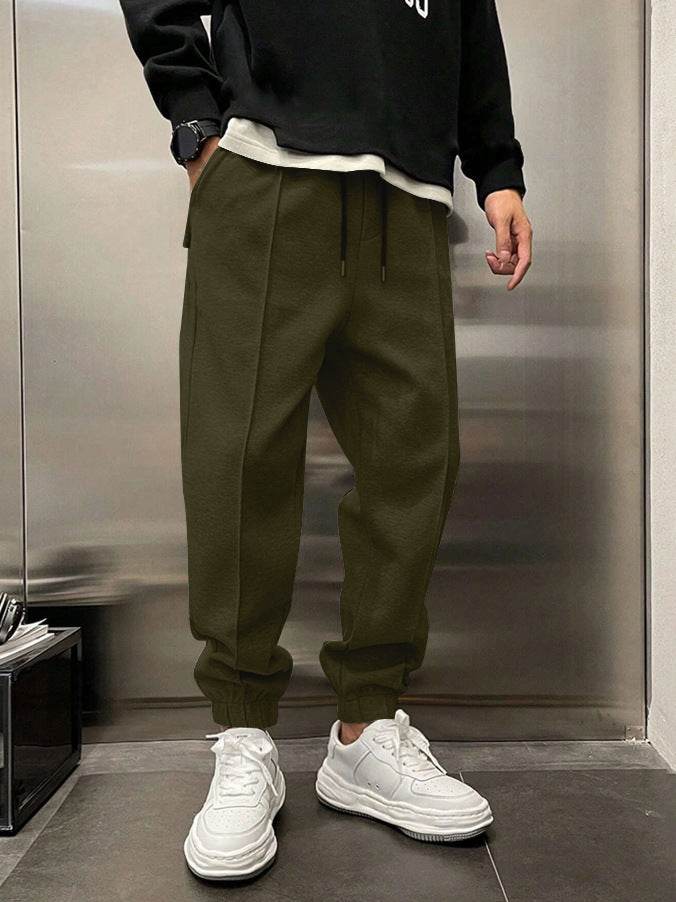 Thicken Ankle-tied Drawstring Leisure Sweatpants - Mubimart